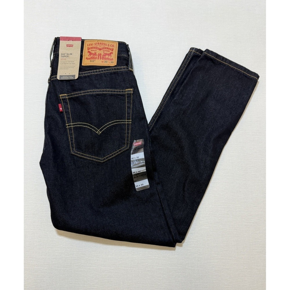 LEVI'S 512 30x30 Slim Taper Jeans Pants Dark Indigo Denim NWT